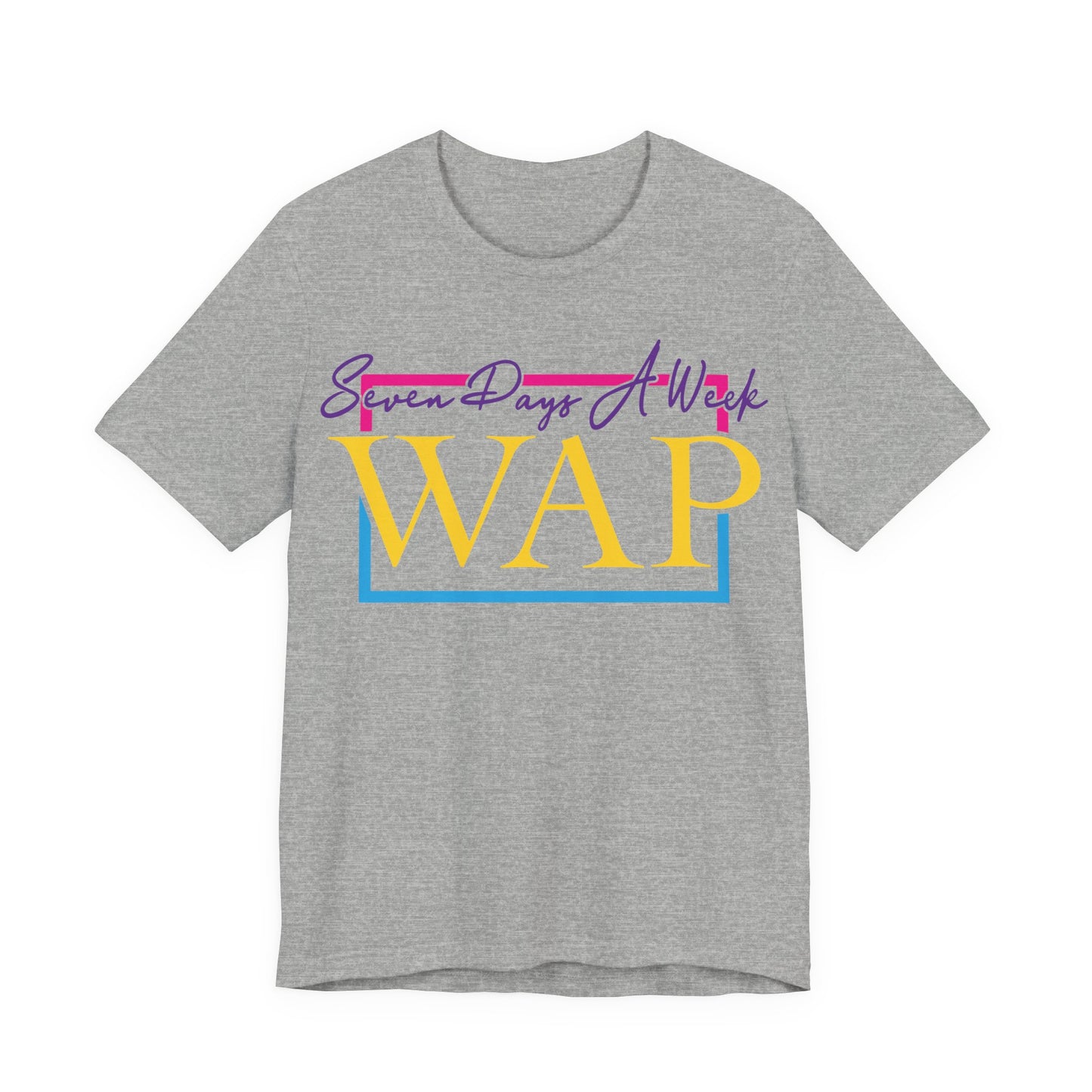 Unisex T Shirt Short Sleeve Seven Days A Week WAP Color Jersey Tee Crew Neck