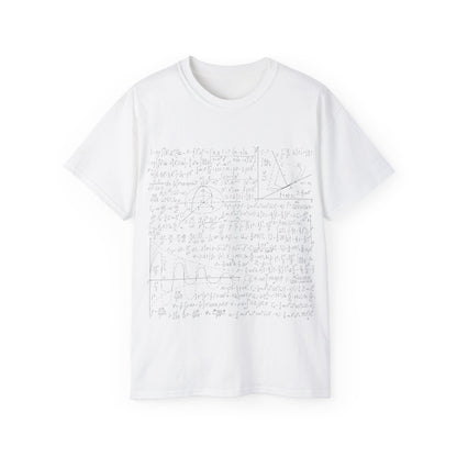 Unisex T Shirt Ultra Cotton Tee Mathematics Euclidean Formula Paper, Math Various Formulas, White