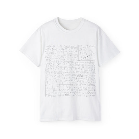 Unisex T Shirt Ultra Cotton Tee Mathematics Euclidean Formula Paper, Math Various Formulas, White