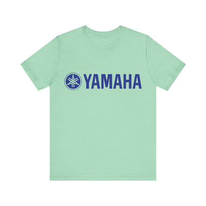 Unisex T Shirt Short Sleeve Yamaha Motors Blue Logo Jersey Crew Neck Regular Fit