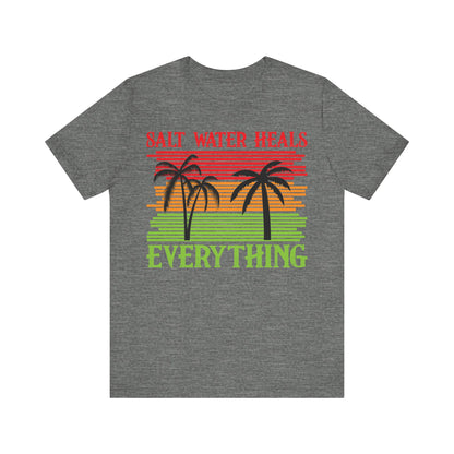 Men's T Shirt Black Salt Water Jersey Short Sleeve Tee Crew Neck