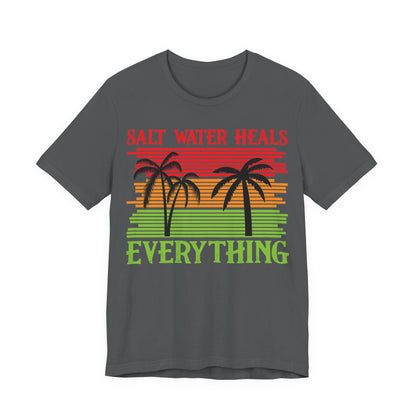 Men's T Shirt Black Salt Water Jersey Short Sleeve Tee Crew Neck