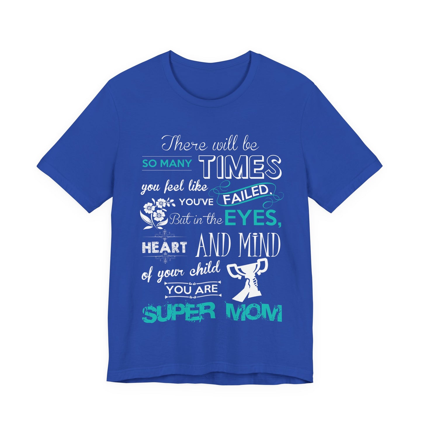 Unisex T Shirt Short Sleeve Jersey Crew Neck Tee Super Mom Size S to 2XL