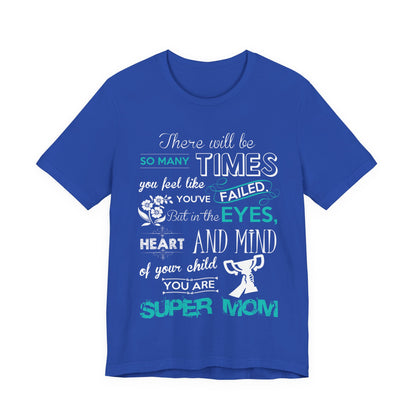 Unisex T Shirt Short Sleeve Jersey Crew Neck Tee Super Mom Size S to 2XL
