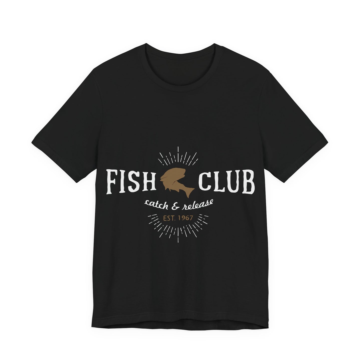 Men's T Shirt Short Sleeve Jersey Tee Fish Club S to 3XL Size