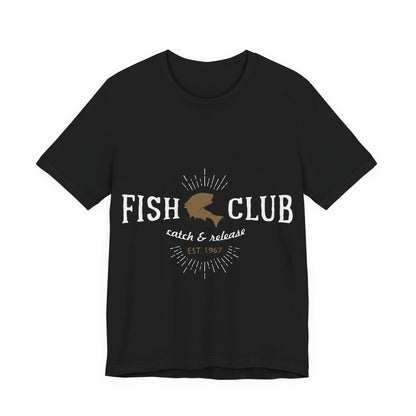 Men's T Shirt Short Sleeve Jersey Tee Fish Club S to 3XL Size