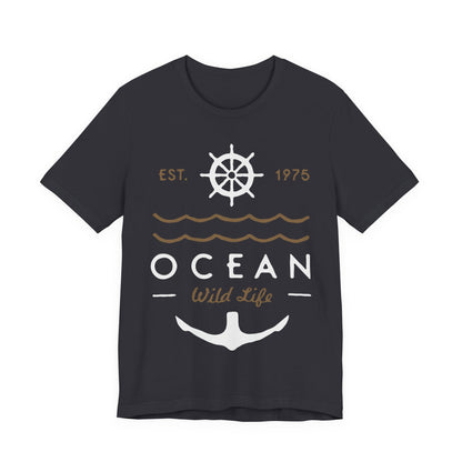 Men's T Shirt Short Sleeve Jersey Tee Ocean Wild Life