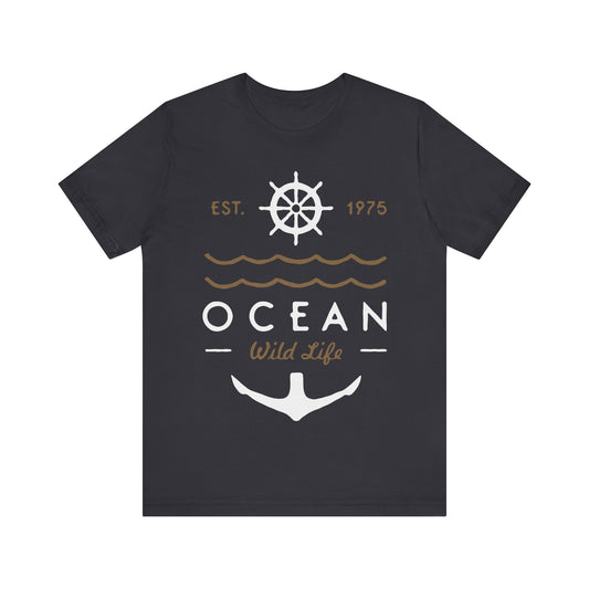 Men's T Shirt Short Sleeve Jersey Tee Ocean Wild Life