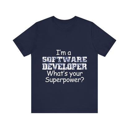 Men's T Shirt Crew Neck Short Sleeve Jersey Tee Software Developer