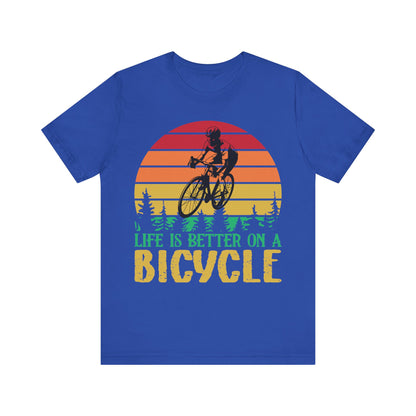 Men's T Shirt Black Bicycle Jersey Short Sleeve Tee