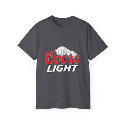White T Shirt Coors Lite Beer Logo Short Sleeve Jersey Tee White Unisex Classic Fit Quality Cotton