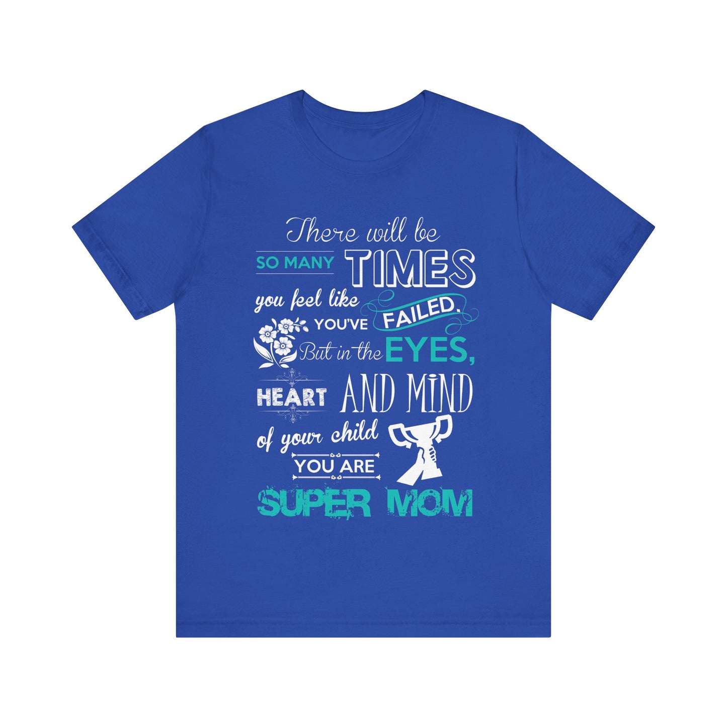 Unisex T Shirt Short Sleeve Jersey Crew Neck Tee Super Mom Size S to 2XL