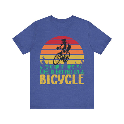 Men's T Shirt Black Bicycle Jersey Short Sleeve Tee