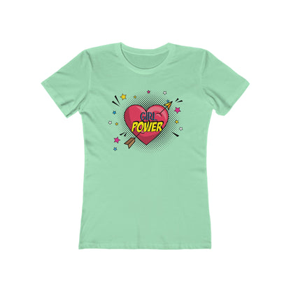 Women's Casual Fashion T Shirt Slim Fit The Boyfriend Girl Power Tee