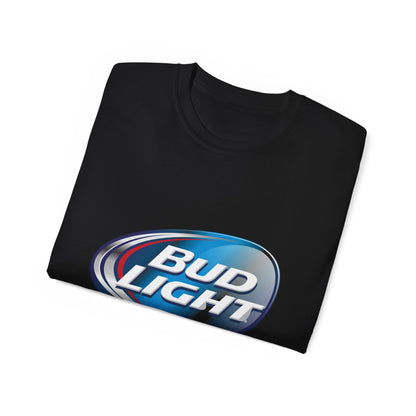 White T Shirt Bud Light Beer Logo Unisex Short Sleeve Jersey Tee White Black Blue Navy Colors Classic Fit Quality Cotton
