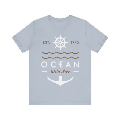 Men's T Shirt Short Sleeve Jersey Tee Ocean Wild Life