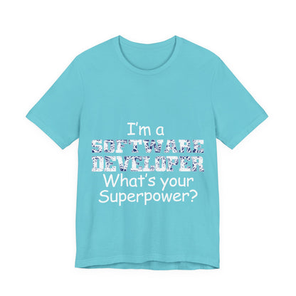 Men's T Shirt Crew Neck Short Sleeve Jersey Tee Software Developer