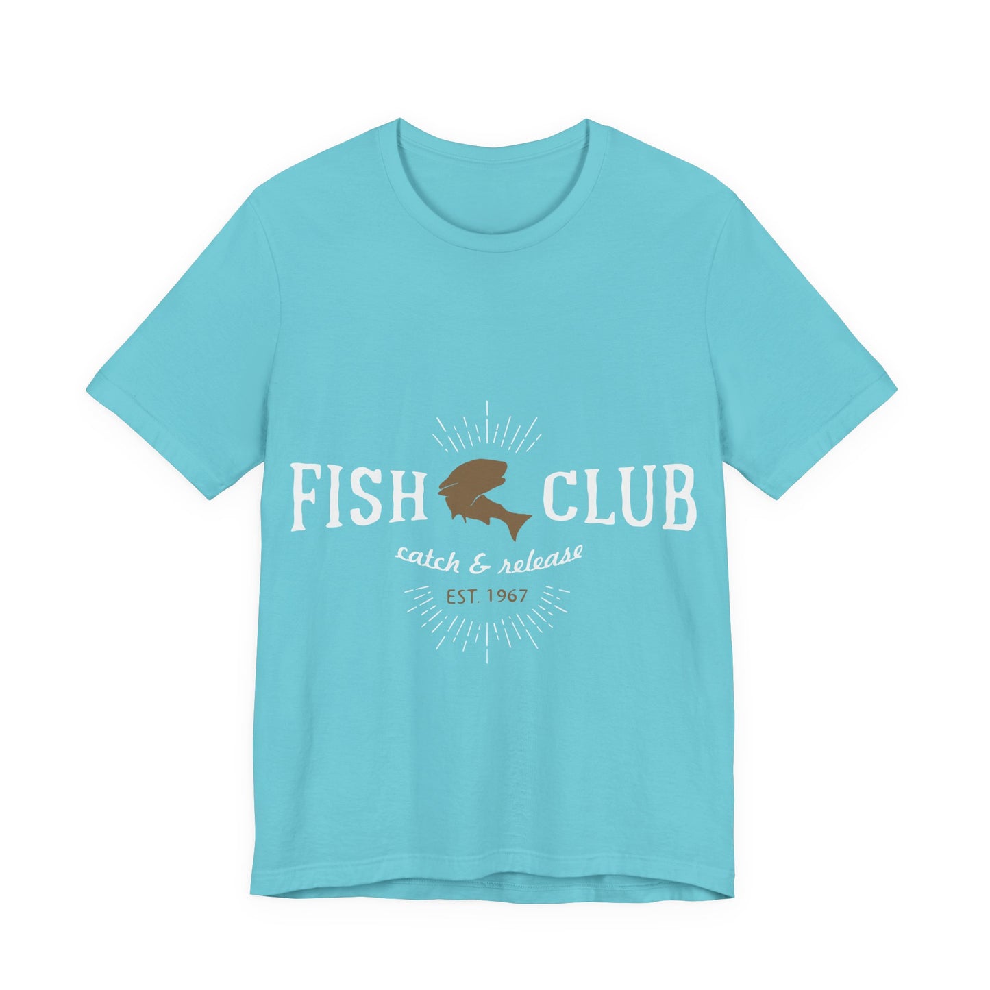 Men's T Shirt Short Sleeve Jersey Tee Fish Club S to 3XL Size