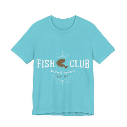 Men's T Shirt Short Sleeve Jersey Tee Fish Club S to 3XL Size