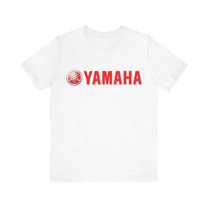 Unisex T Shirt Short Sleeve Yamaha Motors Red Logo Double Sided Jersey Crew Neck