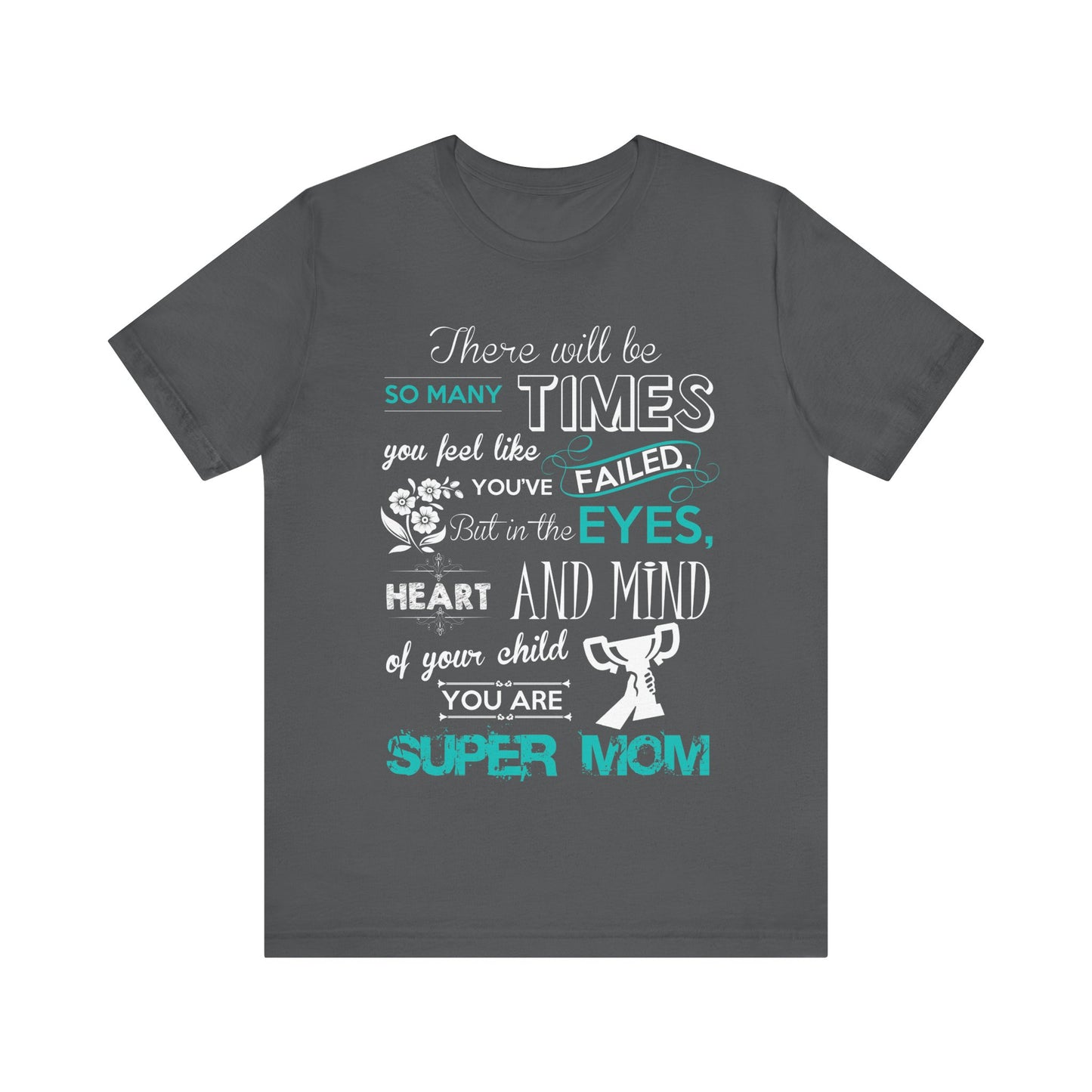 Unisex T Shirt Short Sleeve Jersey Crew Neck Tee Super Mom Size S to 2XL