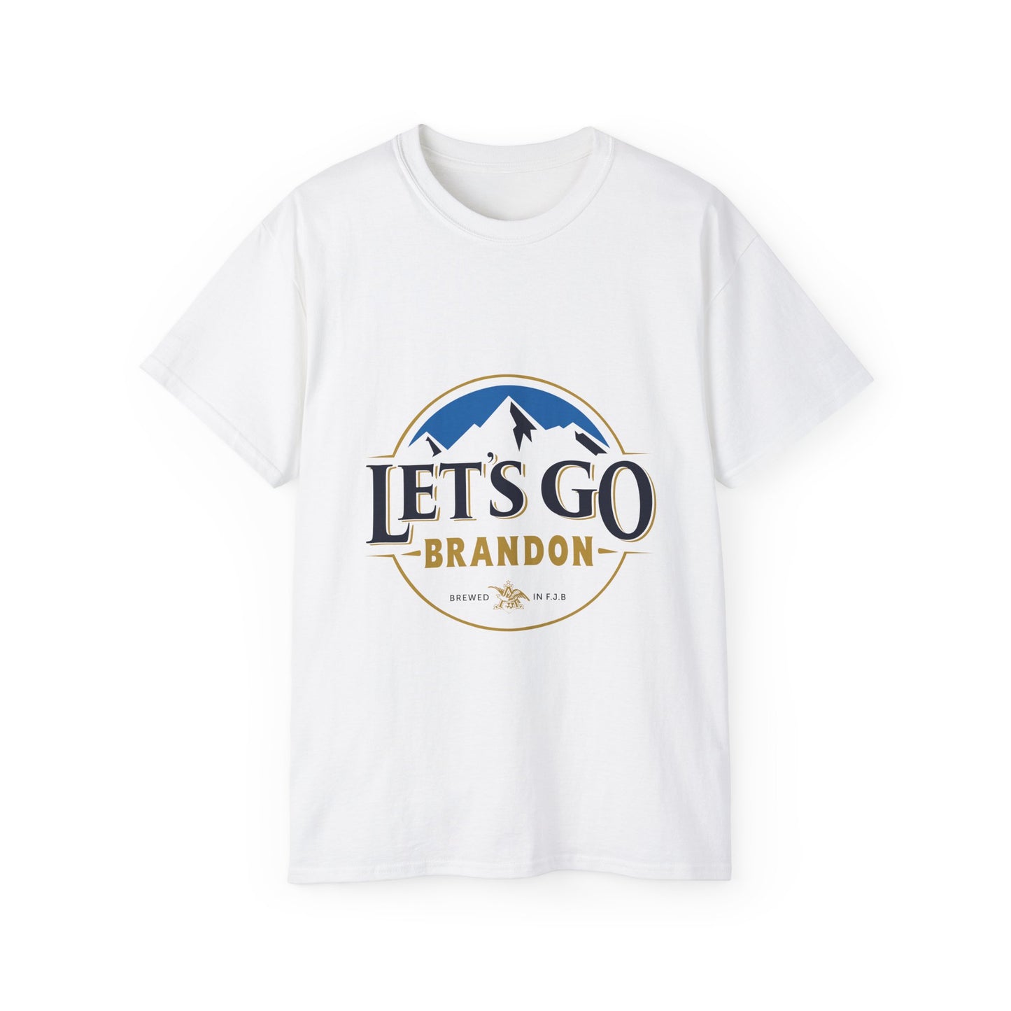White T Shirt Let's Go Brandon BUSCH Beer Logo Husband Gift Cotton Graphic Tee Classic Fit, Quality Cotton