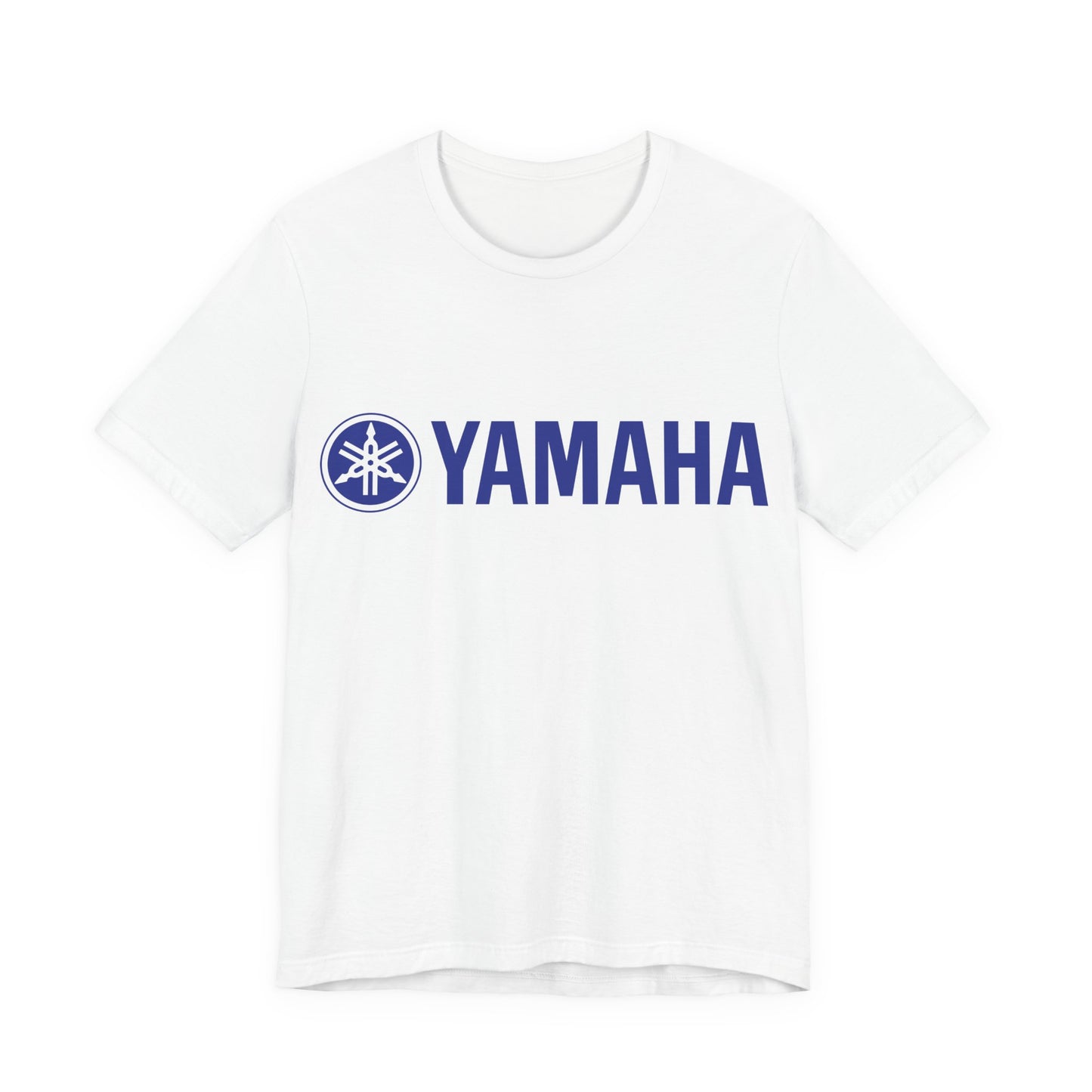 Unisex T Shirt Short Sleeve Yamaha Motors Blue Logo Jersey Crew Neck Regular Fit