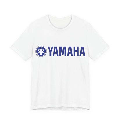 Unisex T Shirt Short Sleeve Yamaha Motors Blue Logo Jersey Crew Neck Regular Fit