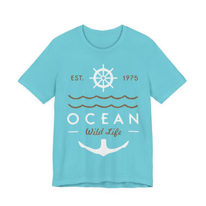 Men's T Shirt Short Sleeve Jersey Tee Ocean Wild Life