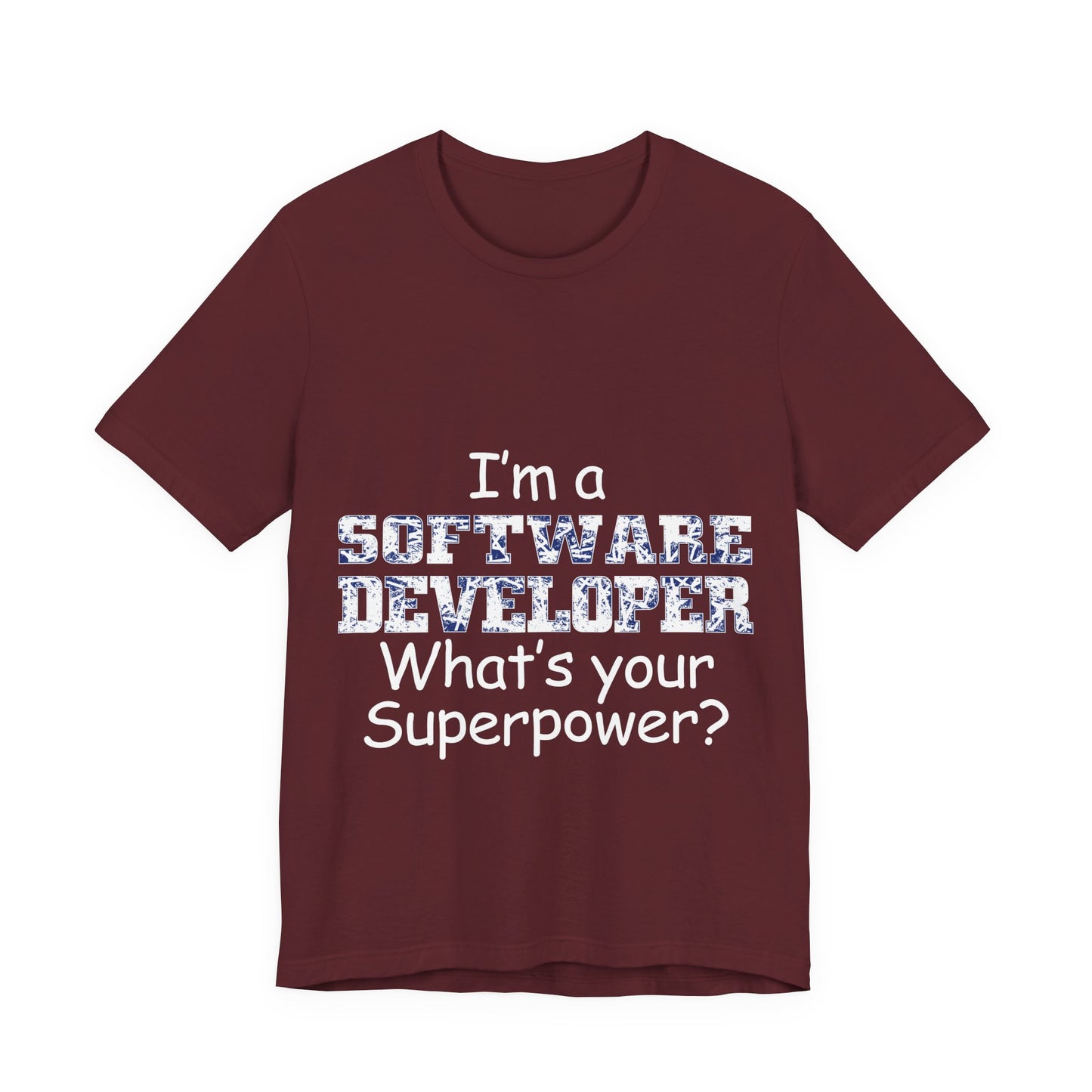Men's T Shirt Crew Neck Short Sleeve Jersey Tee Software Developer