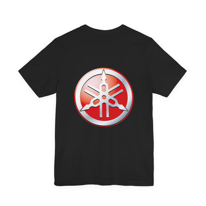 Unisex T Shirt Short Sleeve Yamaha Motors Red Logo Double Sided Jersey Crew Neck