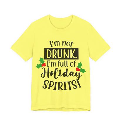 Men's T Shirt Short Sleeve I'm Not Drunk Jersey Tee Crew Neck