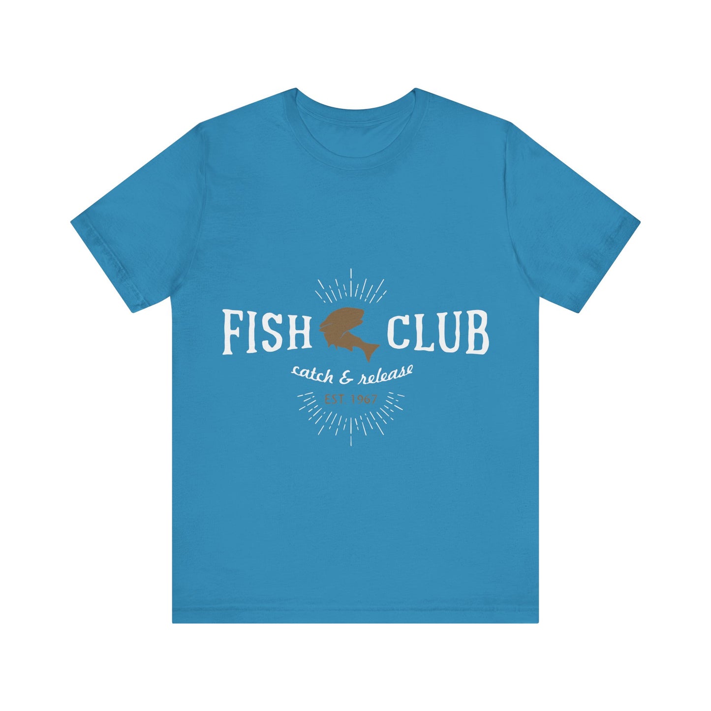 Men's T Shirt Short Sleeve Jersey Tee Fish Club S to 3XL Size