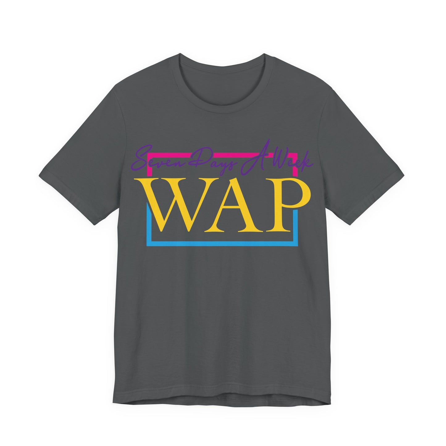 Unisex T Shirt Short Sleeve Seven Days A Week WAP Color Jersey Tee Crew Neck