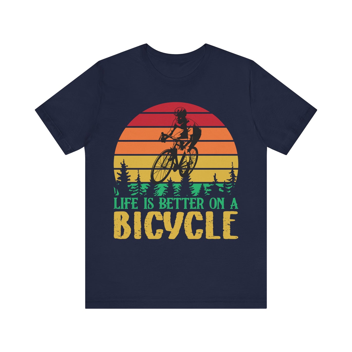 Men's T Shirt Black Bicycle Jersey Short Sleeve Tee