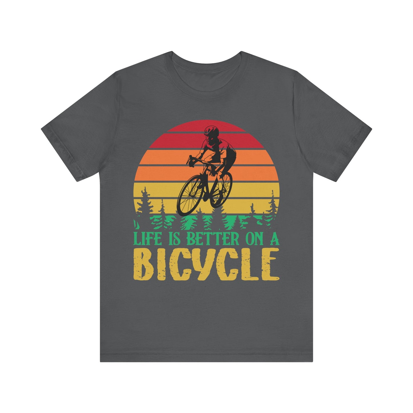 Men's T Shirt Black Bicycle Jersey Short Sleeve Tee