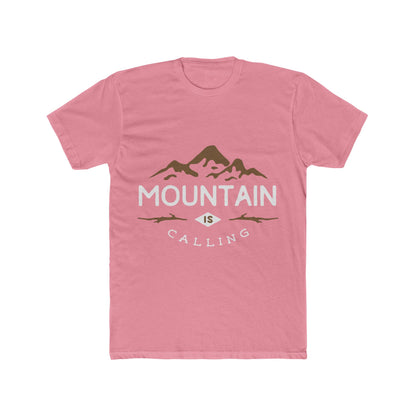 Men's Cotton Crew Tee Short Sleeve Mountain Is Calling Premium Fit