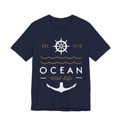 Men's T Shirt Short Sleeve Jersey Tee Ocean Wild Life