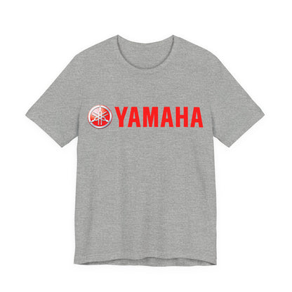 Unisex T Shirt Short Sleeve Yamaha Motors Red Logo Double Sided Jersey Crew Neck