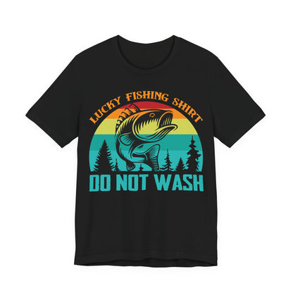 Unisex T Shirt Lucky Fishing T Shirt Jersey Short Sleeve Tee Crew Neck Black