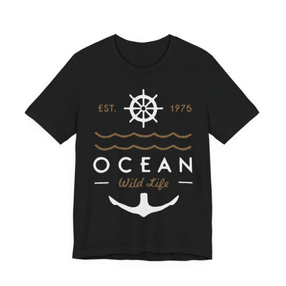 Men's T Shirt Short Sleeve Jersey Tee Ocean Wild Life